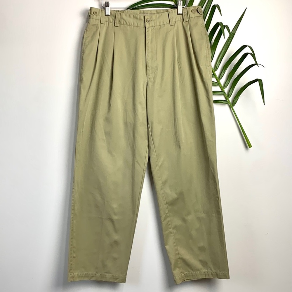 Vintage Retreat Tan Cream HighWaisted Wide Leg Trouser Pants